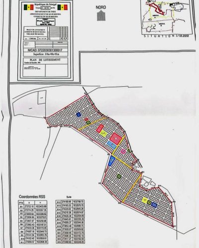 plan de lotissement de l'un de nos site