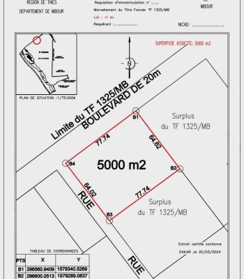 plan des lotissement a thies